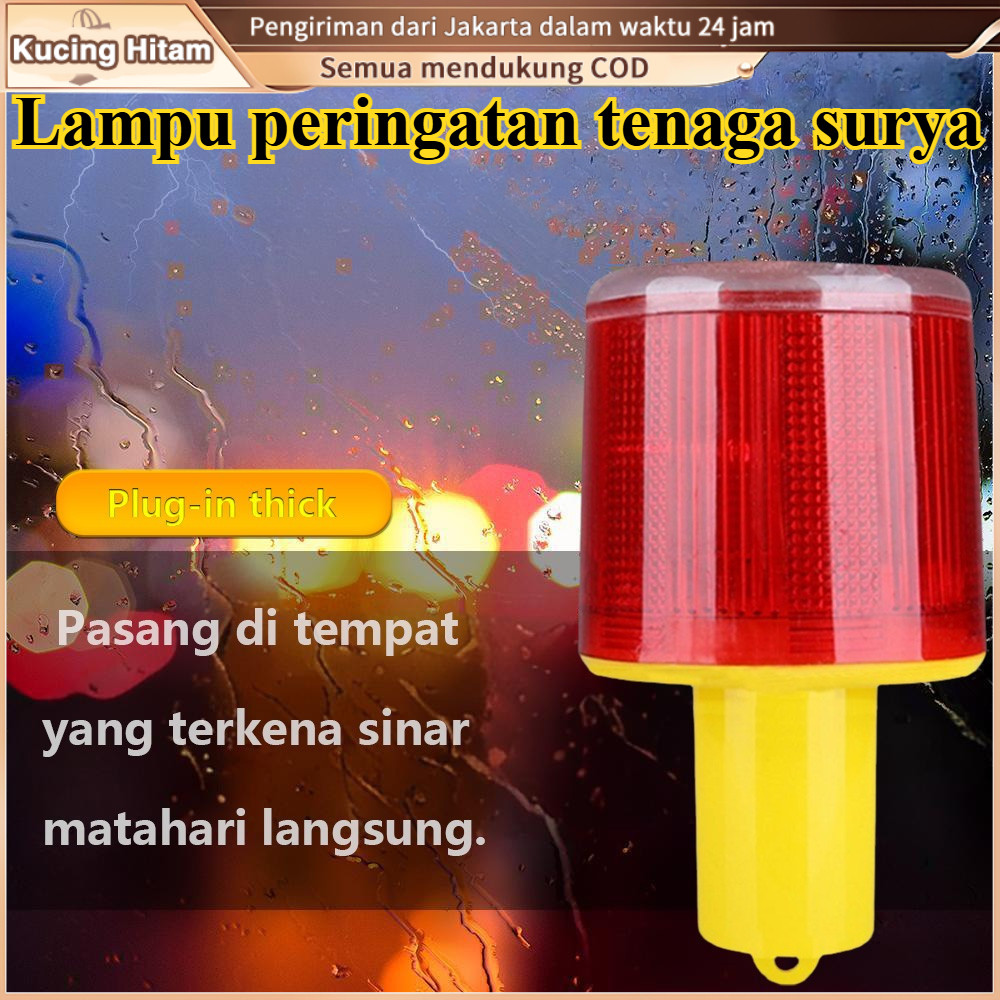 Lampu Peringatan Lalu Lintas LED Tenaga Surya Warna Merah untuk Lalu Lintas/Perahu Lampu Kedap Kedip