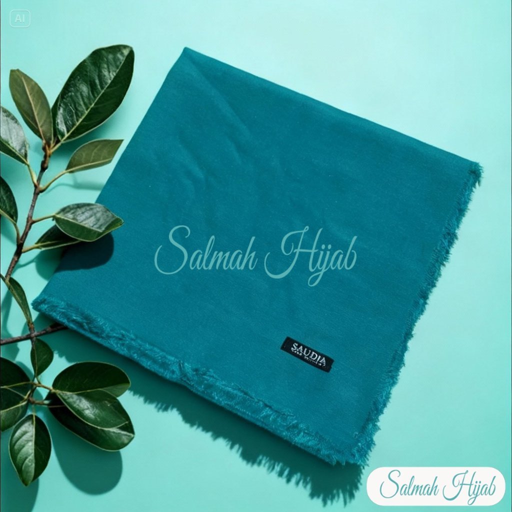 Hijab Segi Empat PKK Hijau Tosca Standar Nasional Bahan Katun Adem