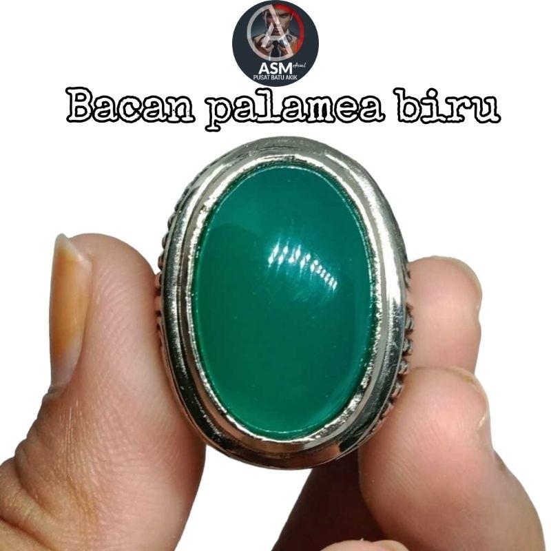 CINCIN BACAN PALAMEA BIRU  cincin batu akik bacan palamea top quality