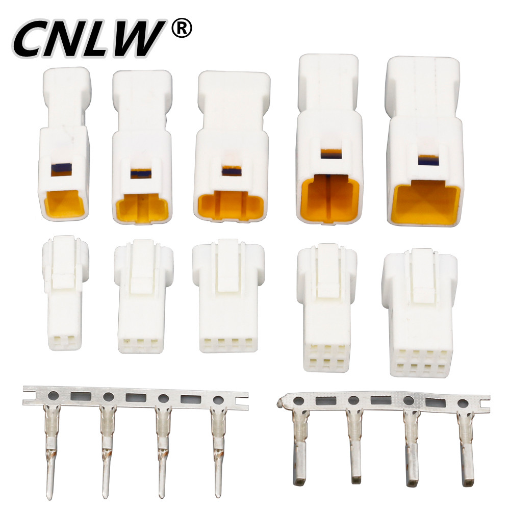 5 Sets Automotive Connectors JST02R-JWPF-VSLE 2/3/4/6/8 Pin Waterproof Connectors Male and Female Bu
