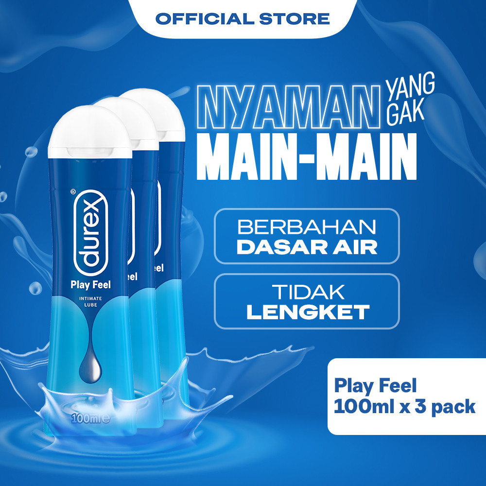 order sekarang Durex Play Feel Pelumas Gel Seks Pria & Wanita 100ml (3 pcs) Bottle - Lubricant Water