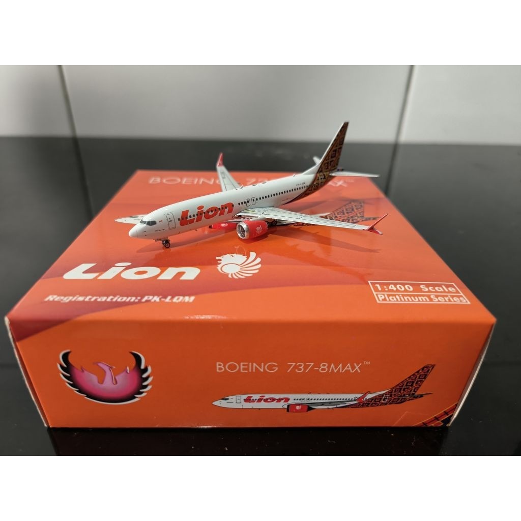 Diecast Lion Air Boeing B737 Max 8 LQM Batik Phoenix Models 1:400