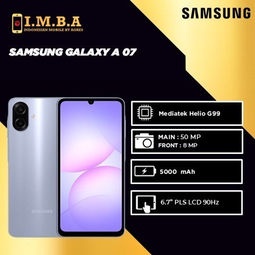 [FREE ADP 25W]  Samsung Galaxy A07 4G 4/64GB | 4/128GB | 6/128GB | 8/256GB - Garansi Resmi SEIN