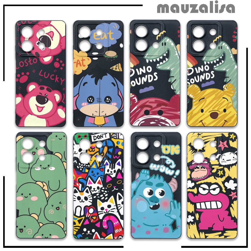 Casing Case Xiao-mi Redmi Note 13 13c 4G 12 12c 5G Pro Motif Karakter Softcase Gambar Kartun Lotso