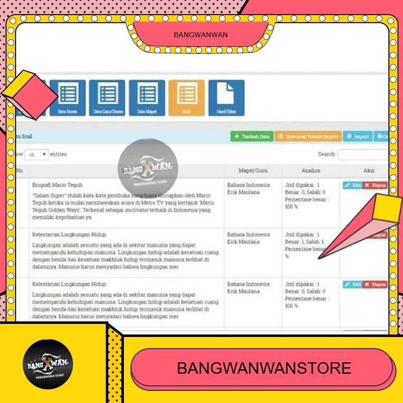 Software Aplikasi Ujian Online CAT berbasis WEB bisa Offline/Online