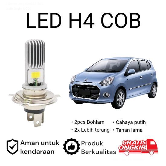 2pcs Lampu Utama LED H4 COB Mobil Daihatsu Ayla 2013 2025 A.sby