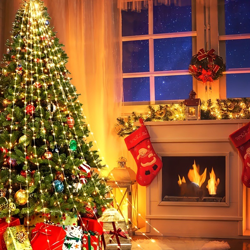 Lampu Tirai LED 3x2 Meter Air Terjun Waterproof IP65 Dekorasi Natal Christmas Tree Outdoor Indoor We