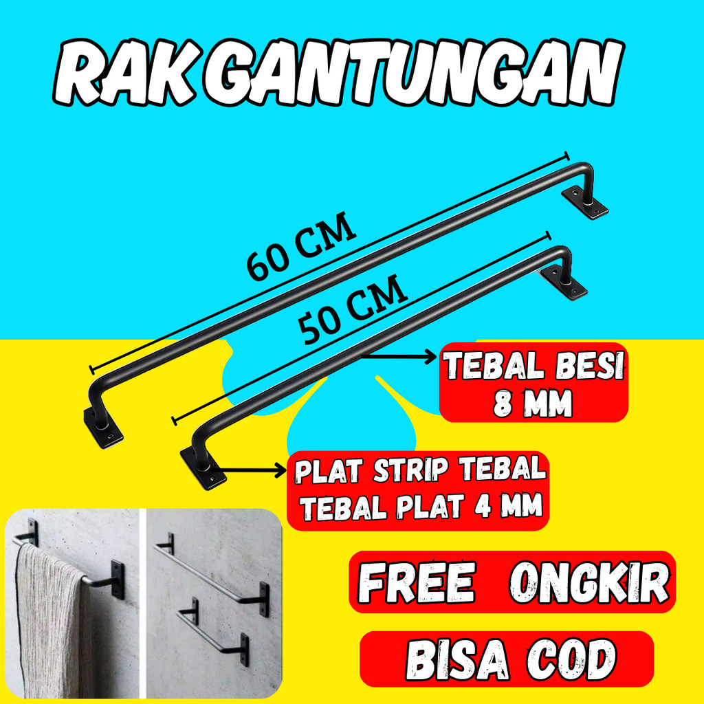 Gantungan Baju Dinding ,Gantungan Baju Besi Tembok, Dinding / Gawang Baju Tembok