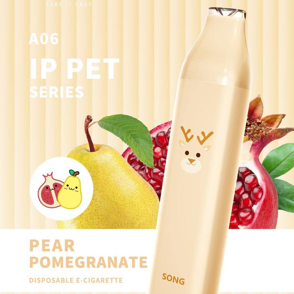 SONG IP PET 8000 Puffs - Pear Pomegranate Disposable Vape Pod Lucu Karakter Hewan Animal Series