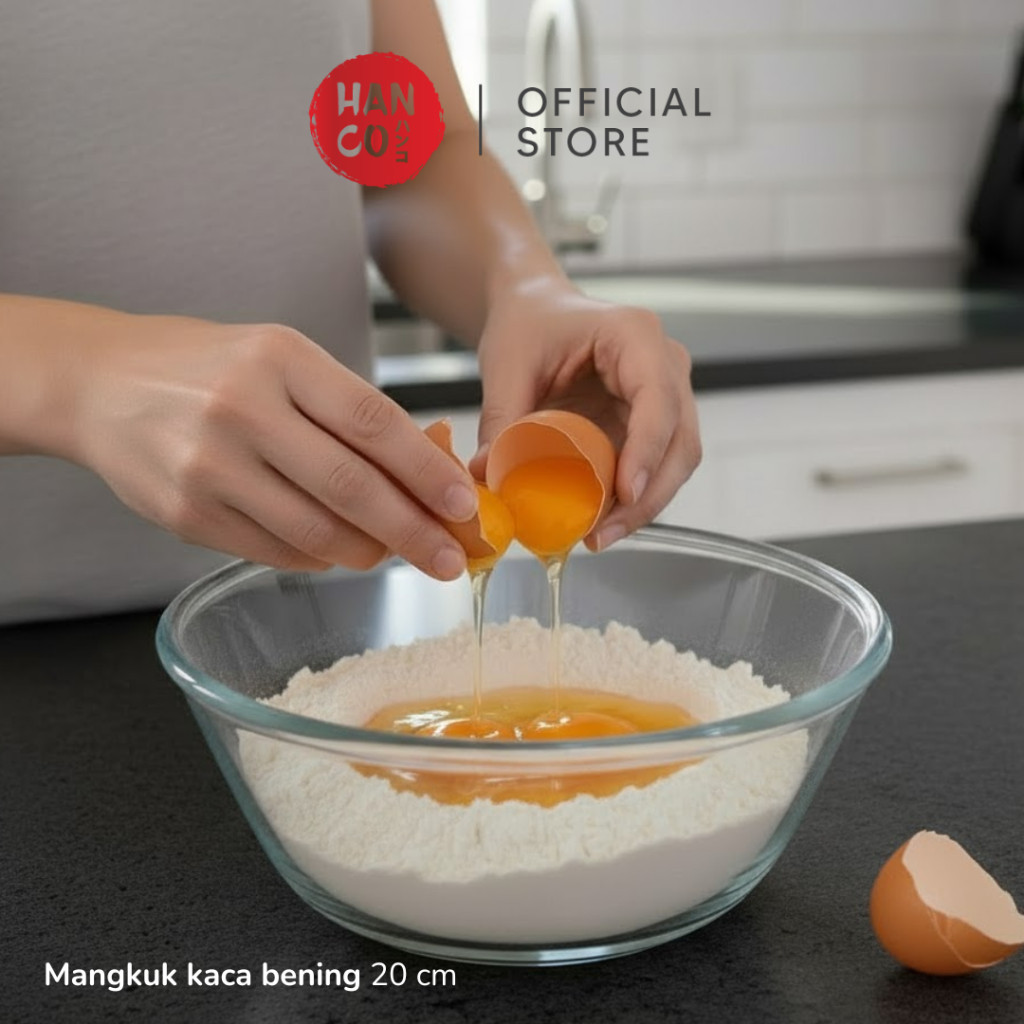 SWITZERLAND Mangkuk saji, kaca bening transparan diameter 20 cm VA1025,