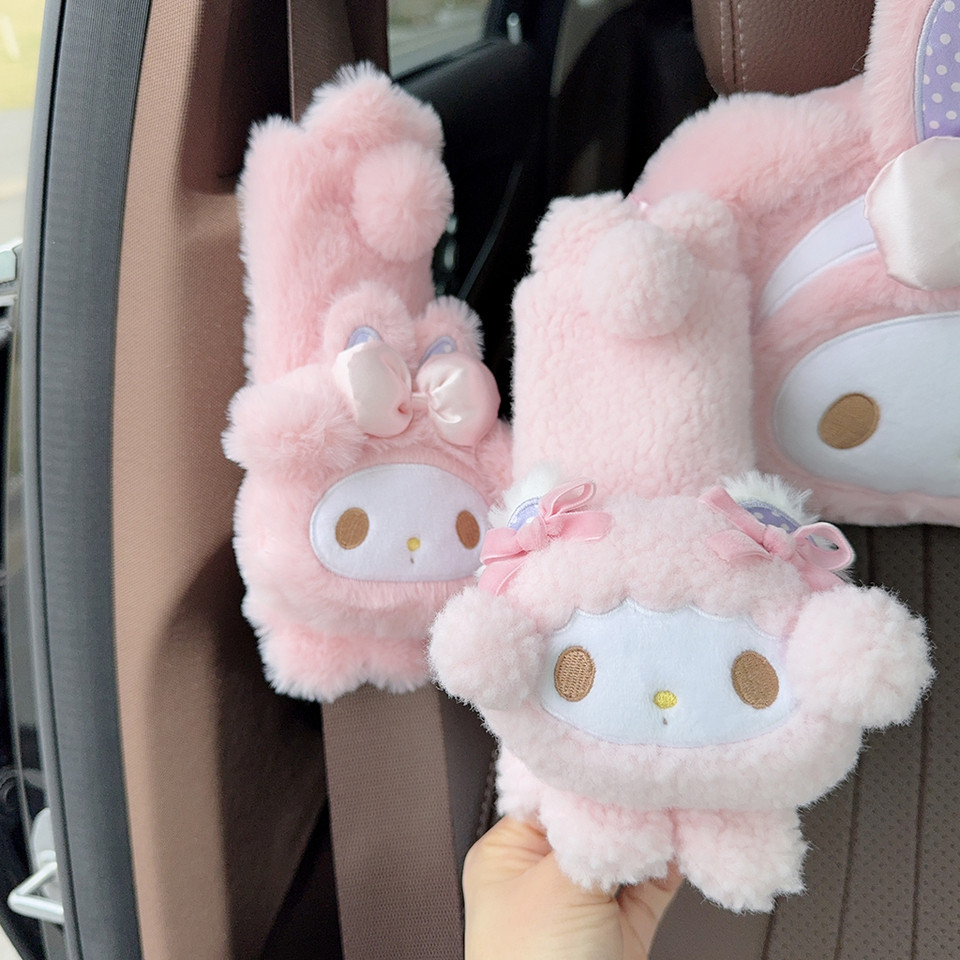 Sanrio My Melody Headrests Car Neck Pillows My Sweet Piano Pillows Car Interior Pillows Driving Neck