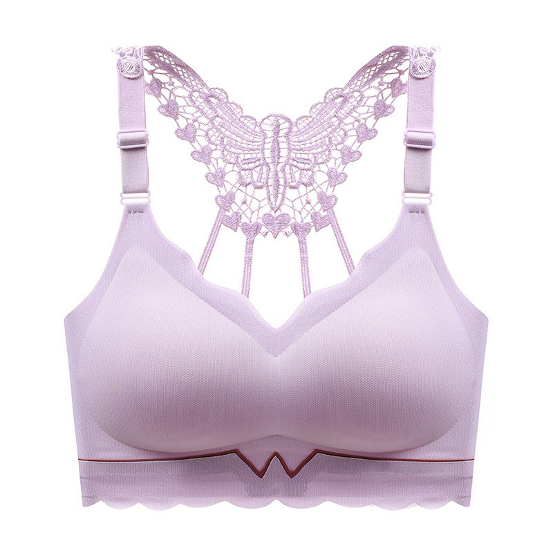 Bra Belakang Kupu-Kupu Tanpa Jahitan Push-Up Anti-Jatuh Bra Sutra Es Dingin