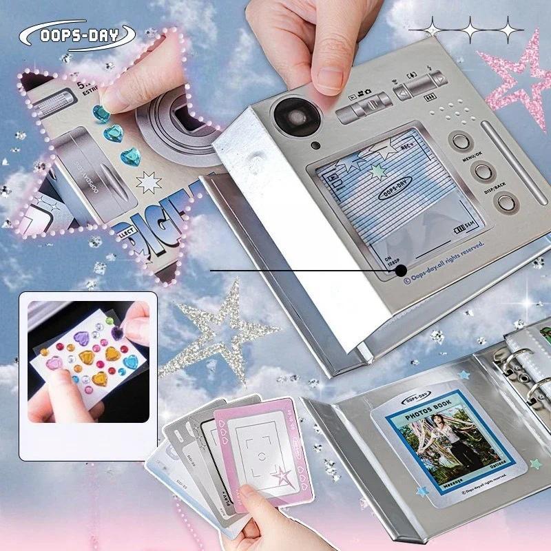 OOPSDAY CCD Series One-grid Card Album Silver Retro Magnetic Small Card Storage Metal Look-leaf Phot