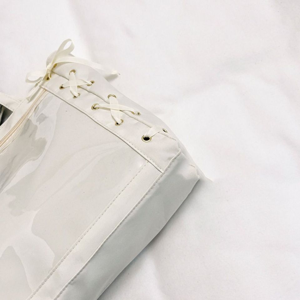 Single Badge Itabag Simple Itabag Cross Ribbon Badge Display Transparent Pocket Lace-up Idol Merchan