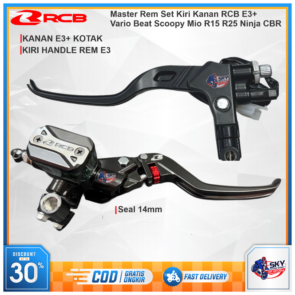 Master Rem Set RCB E3+ 14mm & Handle Kiri E3 Kiri Kanan R15 R25 CBR Ninja Vario Beat Scoopy Aerox