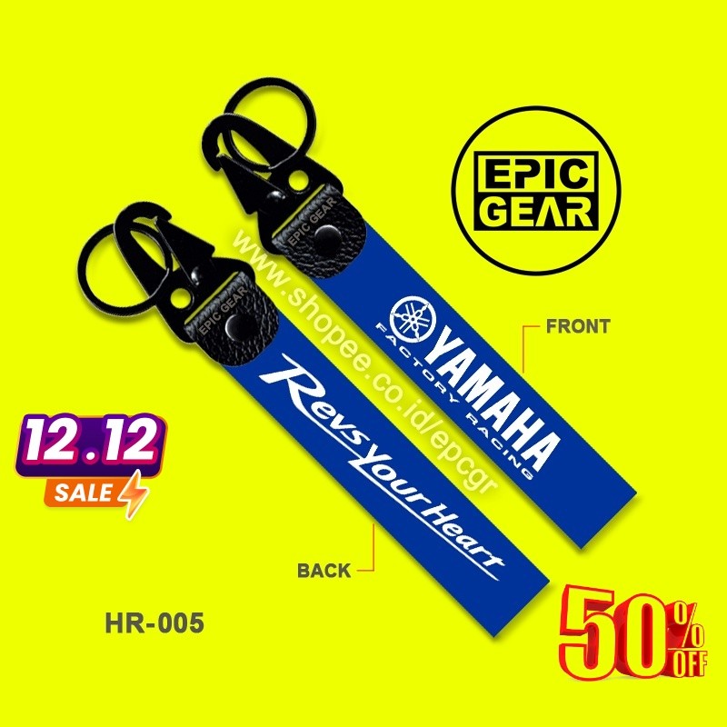 HIGH QUALITY GANTUNGAN KUNCI YAMAHA FACTORY RACING TEAM MOTOGP KEYCHAIN SEPEDA MOTOR STRAP REVS YOUR