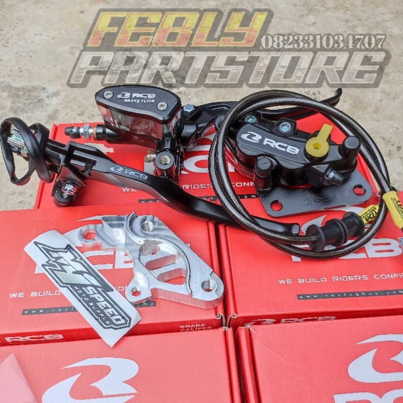 PAKET SET MASTER KALIPER FIZ R MASTER REM DEPAN RCB OVAL 14MM SET HANDLE KOPLING KALIPER DEPAN RCB 2
