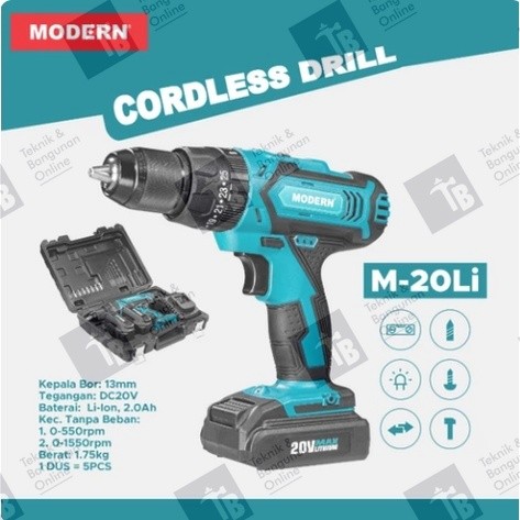 Modern Mesin Bor Cordless Drill M-20 LI - Bor baterai tangan beton