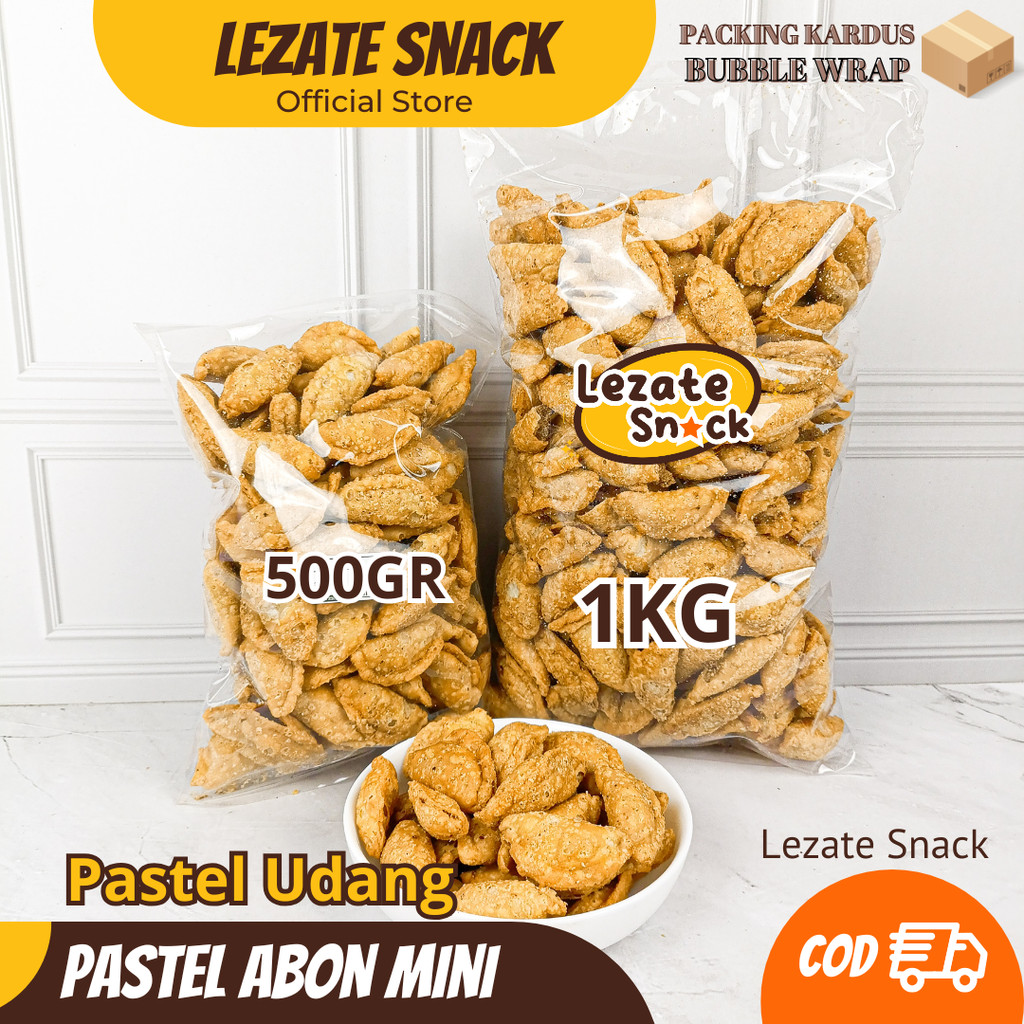 Pastel Abon Mini 1KG Kiloan Rasa Gurih Renyah Enak Murah / Pastel Kering Isi Abon Udang Premium / Pa