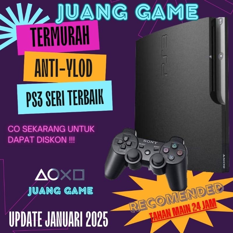 PLAYSTATION 3 PS3 SLIM/ PS3 SUPERSLIM SERI 20/25/30/40 ASLI SONY CFW HEN 500GB JURAGAN