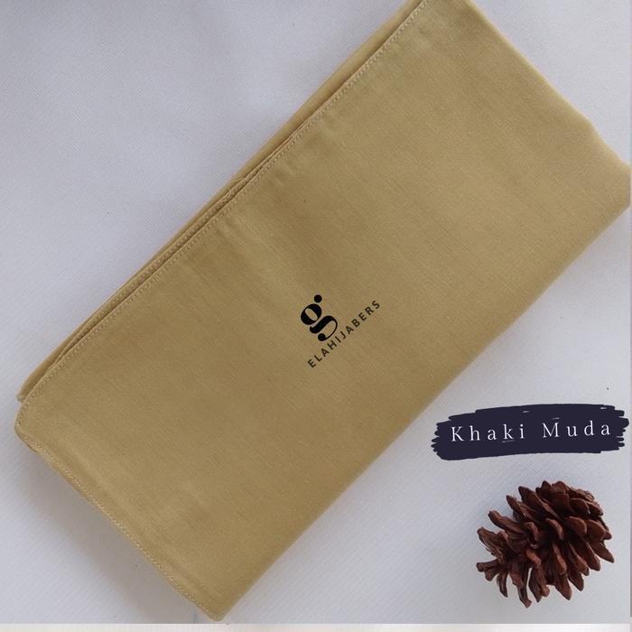 Jilbab Paris Premium Warna ASN Khaki Muda Bahan lembut Tebal - Khaki Muda