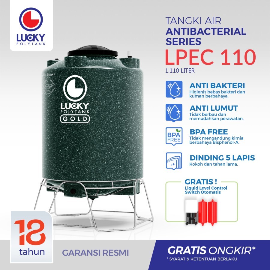 Tangki Air Toren Tandon Lucky Polytank E Clean 1100 Liter