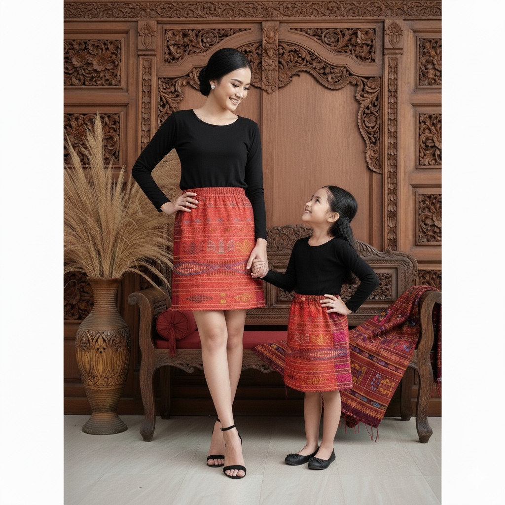 Rok Ulos Batak Wanita - Ulos Sadum - Rok Ulos Siap Pakai / S C