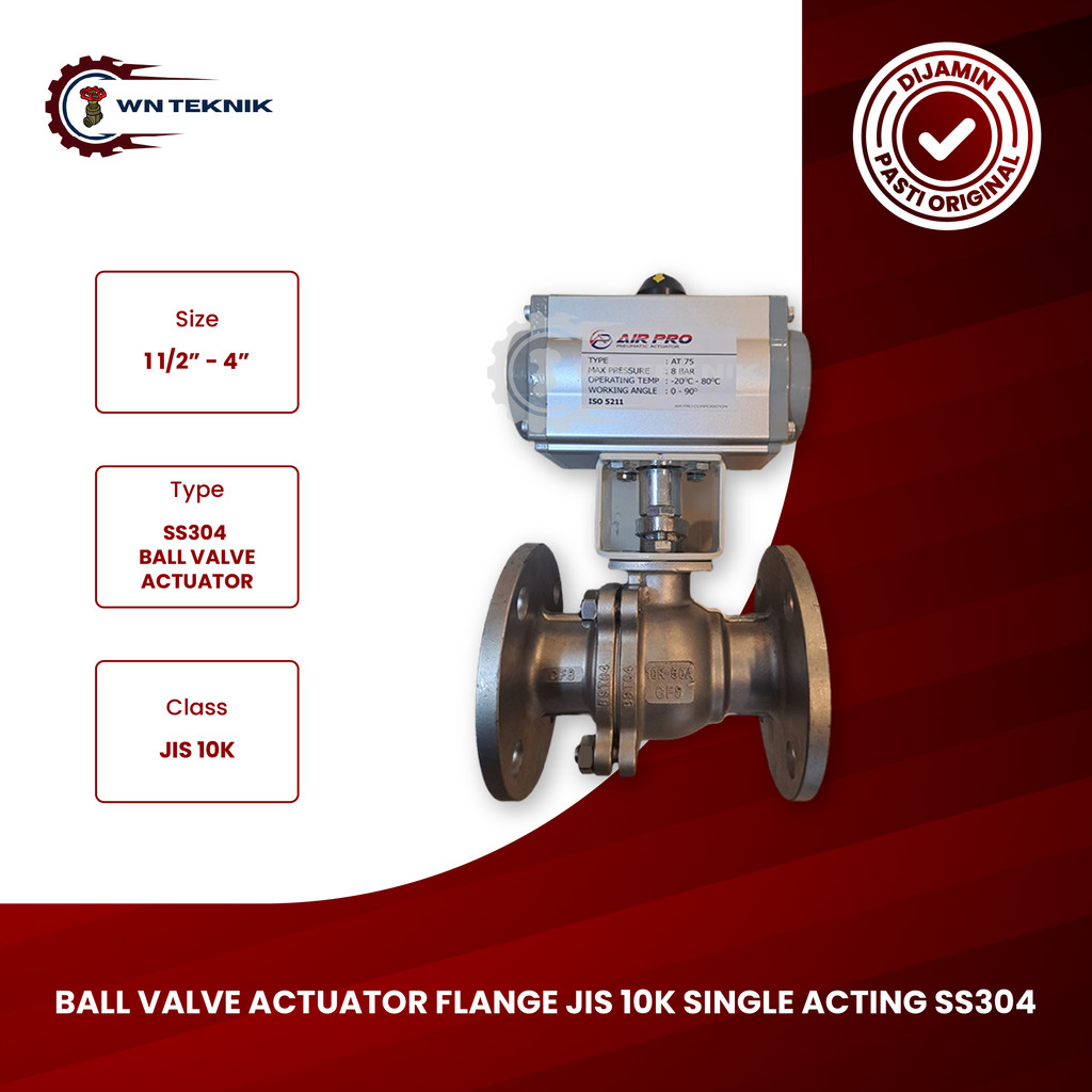 ACTUATOR BALL VALVE 1 1/2" INCH FLANGE JIS 10K SINGLE ACTING ORIGINAL
