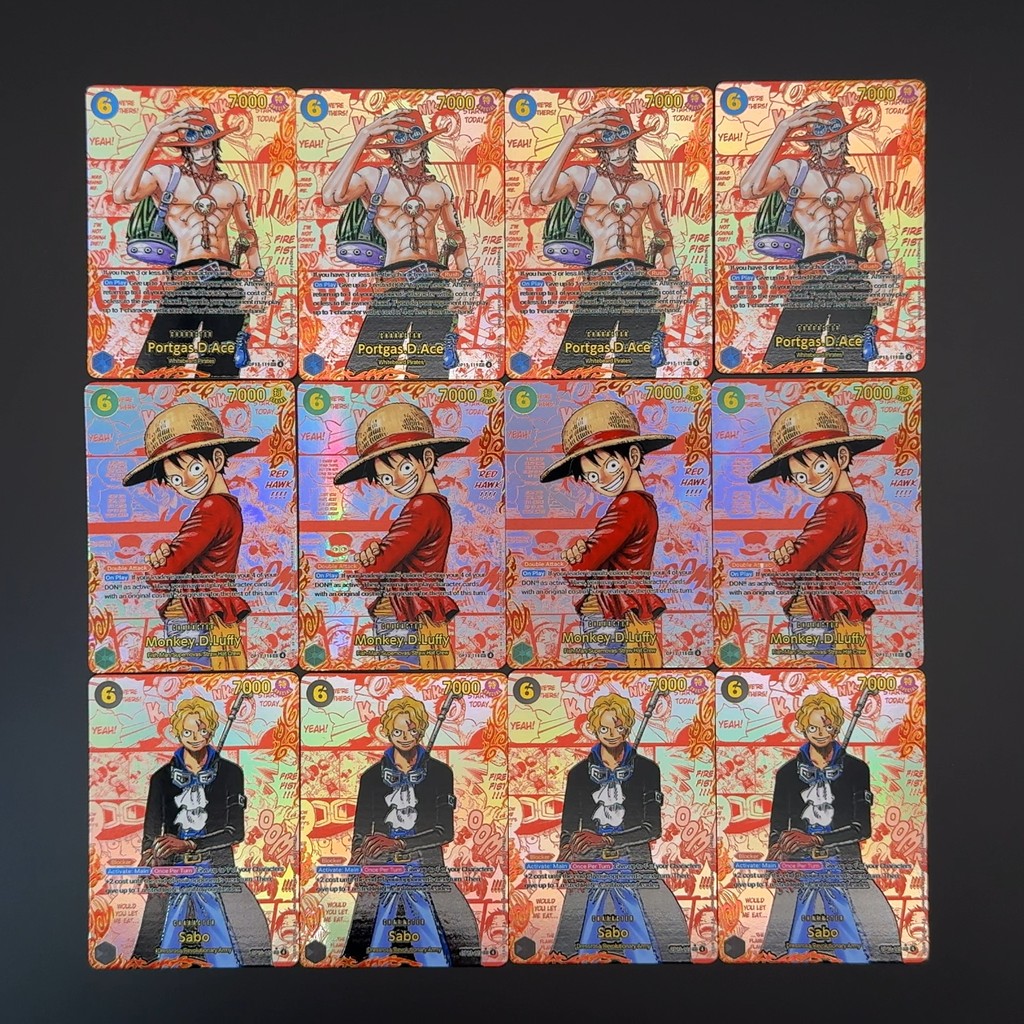 One Piece TCG OPCG English Leader card OP13 Red manga card Luffy Ace Sabo OP13-118 OP13-119 OP13-120