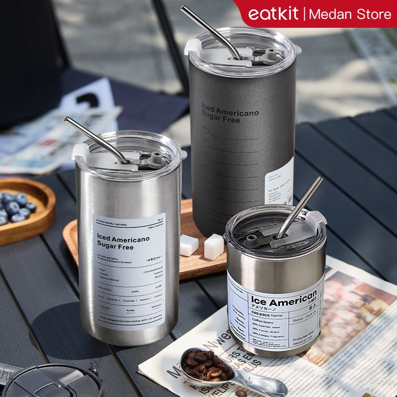 Eatkit Tumbler Stainless Steel 320ml&600ml | Tumbler Tahan Dingin Tumbler Kopi | Tumbler Tahan Panas