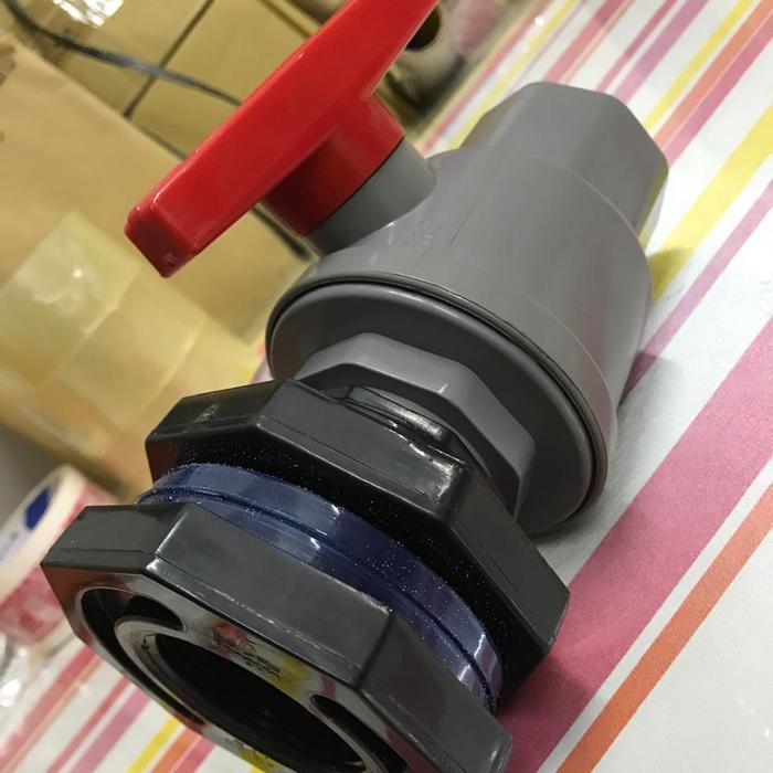 SET Ball Valve + Mur Tandon 2" Bulkhead 2" Inch Stop kran 2" Kopling tandon Air 2" Bulkhead Fitting 