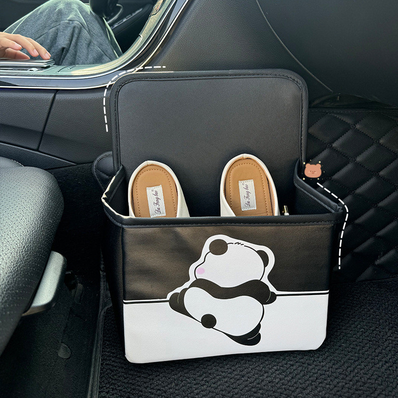 Sticky Car Shoe Box Car Supplies Trunk Waterproof Creative Seat Leather Cartoon Storage Shoe Box Uni