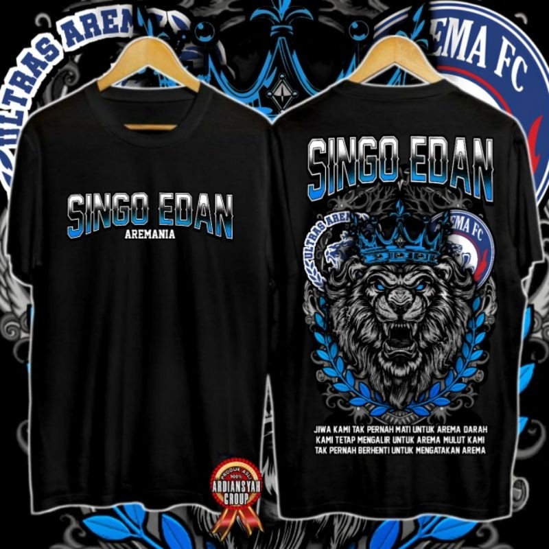 Kaos Suporter Bola Arema Desain Singa Katun S-XXL