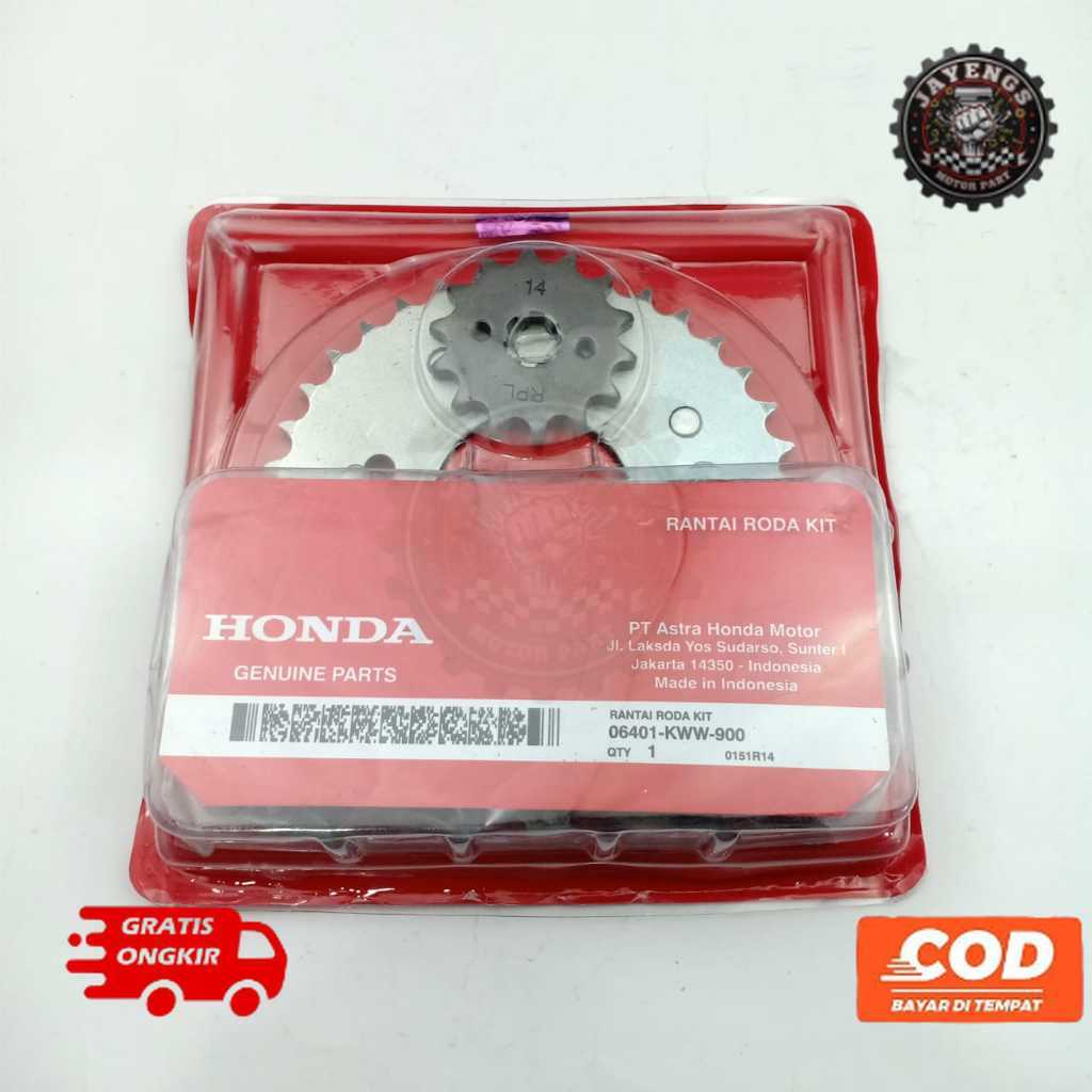 Ori gir set revo absolute  depan belakang dan rantai KWW original motor