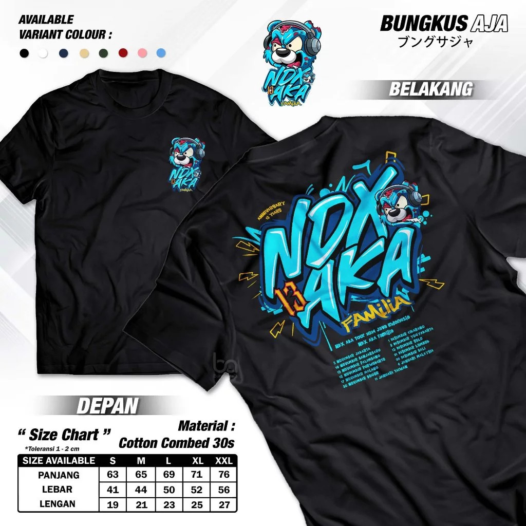 Kaos NDX Aka Terbaru / Baju NDX Aka Familia / T-Shirt NDX Tour LadyFams Family