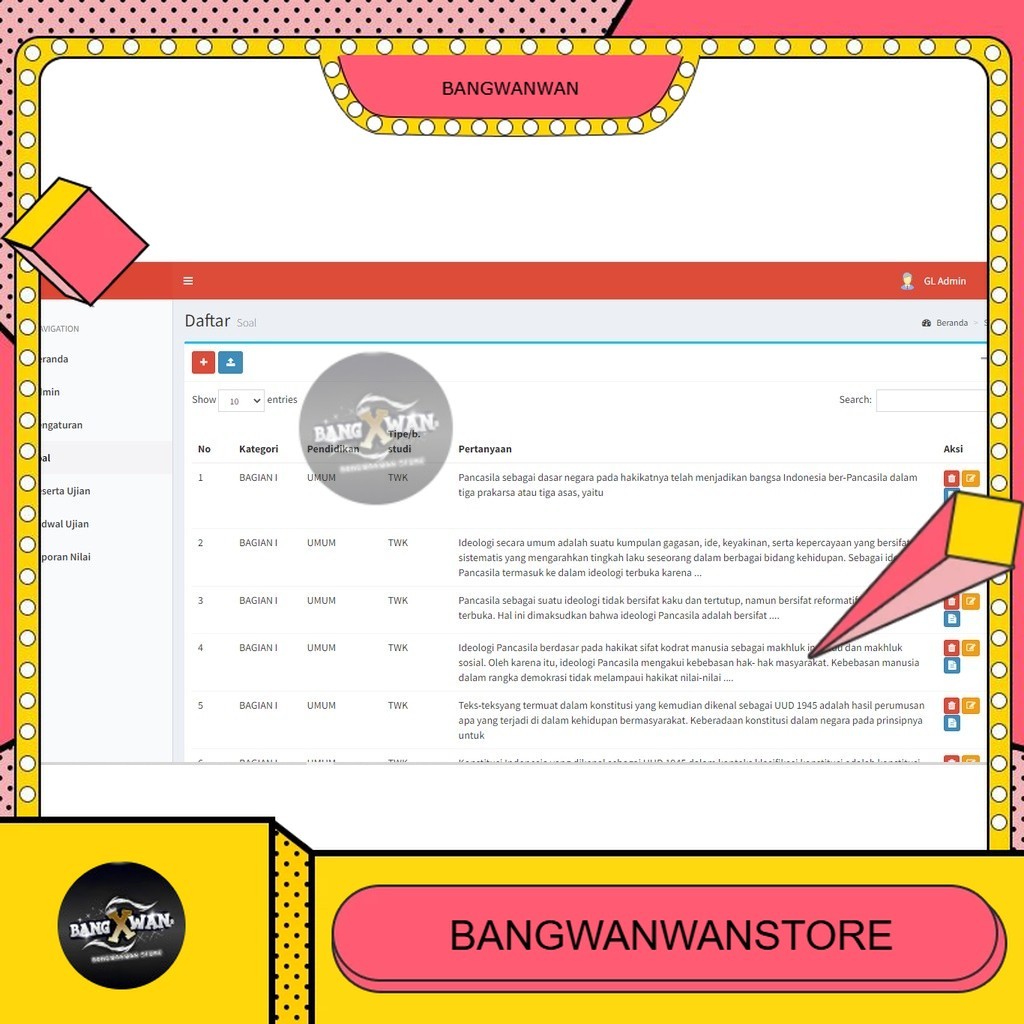 Aplikasi Ujian Online CAT CBT CPNS Berbasis Web BGW