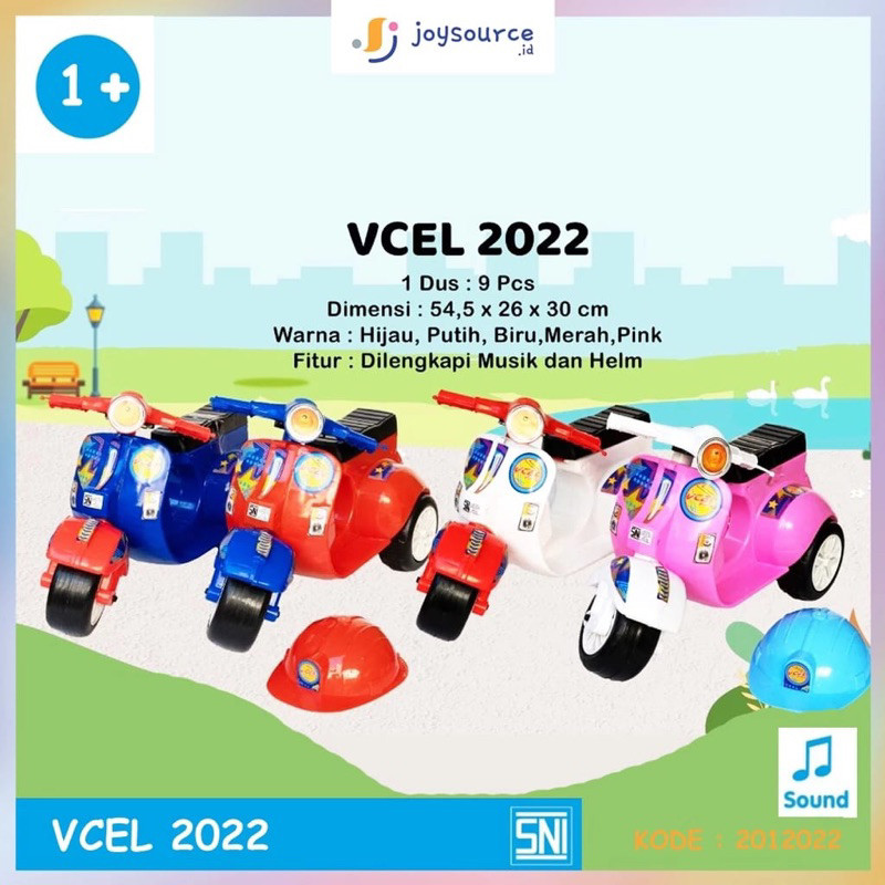 (BISA COD) MAINAN MOTOR DORONG VESPA MUSIK / MAINAN MOTOR DORONG ANAK VESPA MUSIK BONUS HELM