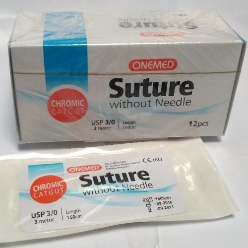 ONEMED Benang Jahit Chromic Catgut Tanpa Jarum / Benang Catgut chromic Onemed