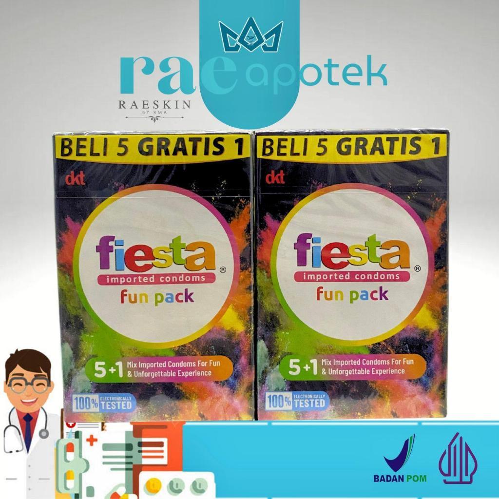 KONDOM FIESTA FUN PACK - 6 PCS BERGERIGI
