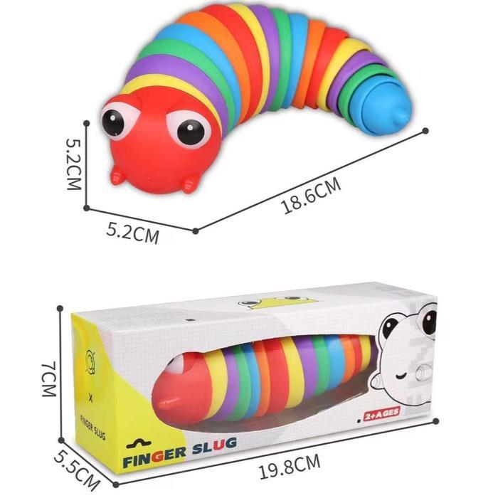 Mainan Fidget Slug Ulat dan Siput Fidget Slug Toys Mainan Ulat rainbow
