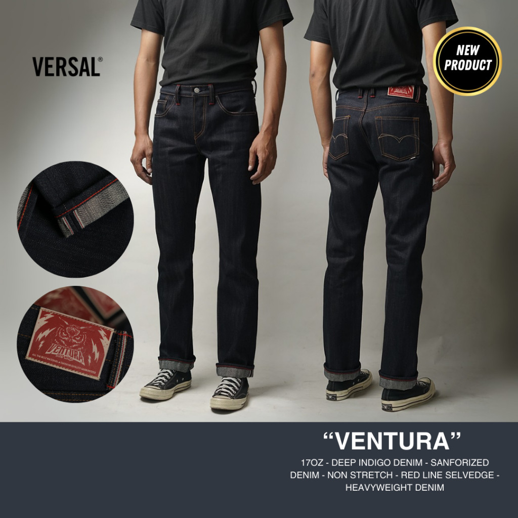 Versal The Finest-VERSAL VENTURA — 17oz Vintage Deep Indigo Selvedge Denim (Ready Stock)