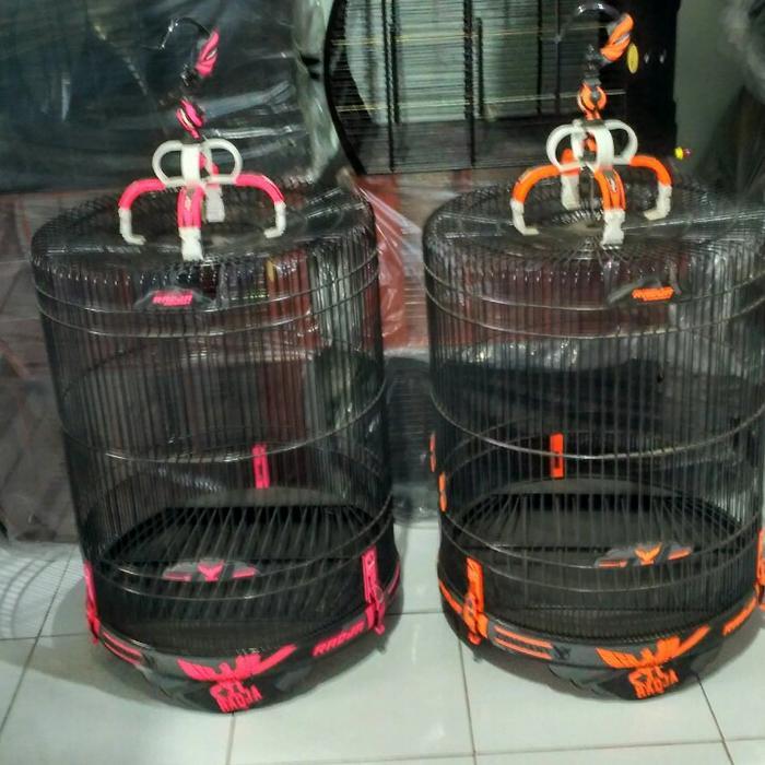 Kandang burung murai merk RADJA tebok PVC lapis karet full set