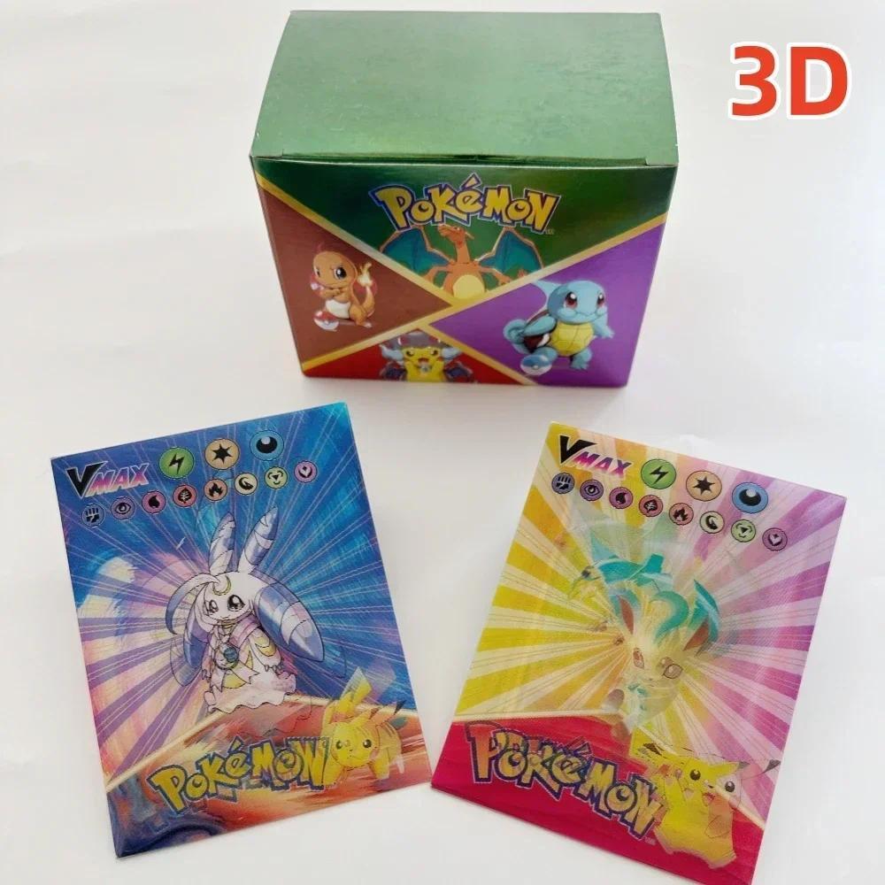 New Pokemon 3D Shining Rainbow Cards English Vmax Gx Charizard Pikachu Trading Game Collection Battl