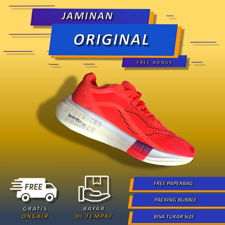 Sepatu Heiden Heritage Ultra Stryde Vermillion Fire Sneakers Olahraga Lari Sport Running Shoes Pria 