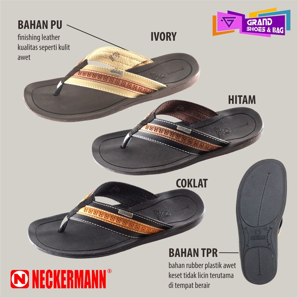 READY STOCK 38-43- SANDAL NECKERMAN LV 9351 IVORY / SANDAL PRIA NECKERMAN / SANDAL KASUAL PRIA