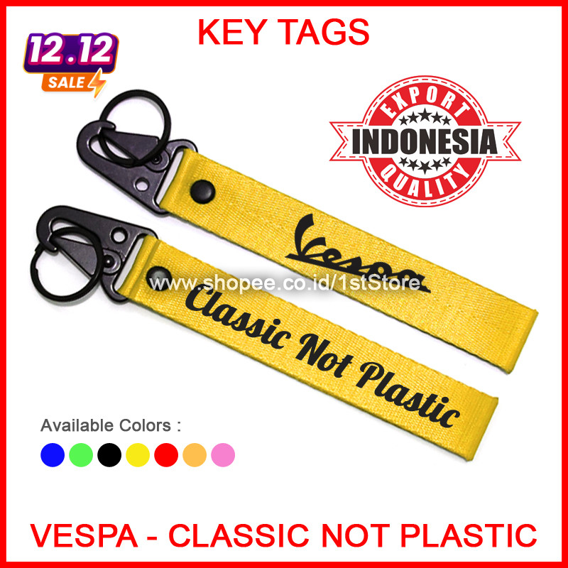 GANTUNGAN KUNCI VESPA CLASSIC NOT PLASTIC PREMIUM KEYCHAIN SEPEDA MOTOR KEY CHAIN BAG TAG KEYTAG AKS