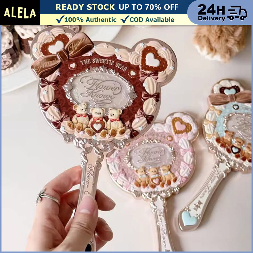 Cermin Dengan Handle Vintage Cermin Gagang Kaca Rias Makeup Genggam Flower Knows