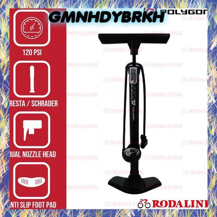 Polygon Pompa Ban Sepeda Floor Pump Steel STX 120 psi