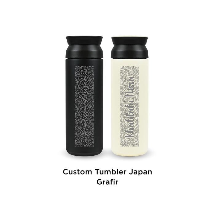 Hard Box Kustomisasi Nama - Custom Paket Gift Box Tumbler Grafir - Japan, Hitam Polos