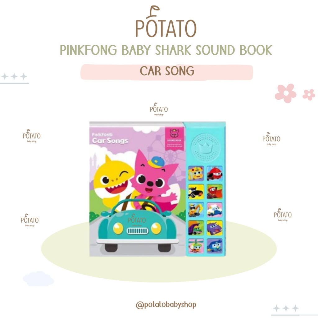 Pinkfong Baby Shark Sound Book Car Song Buku Impor Anak